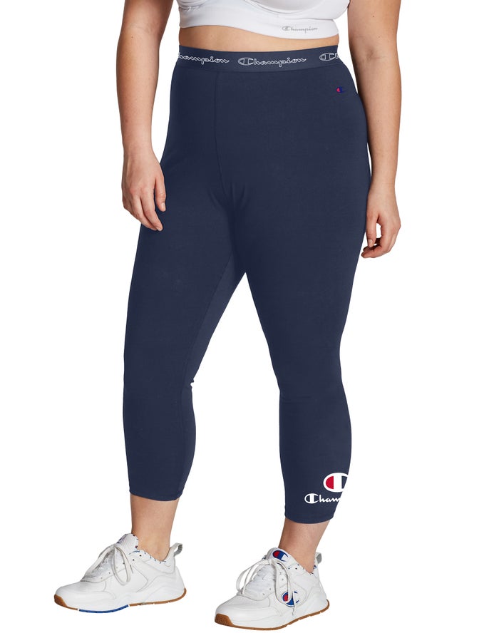 Champion Dame Leggings Mørkeblå - Plus Authentic - Danmark USI-054923